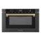 ZLINE - Autograph Edition 24 in. 1.2 cu. ft. Built-in Microwave Drawer - Black Stainless Steel and Champagne Bronze Accents-Front_Standard