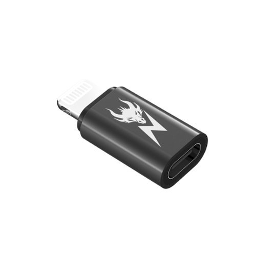 AmpNergy - PassPort USB-C to Lightning Adapter - Black-Front_Standard 