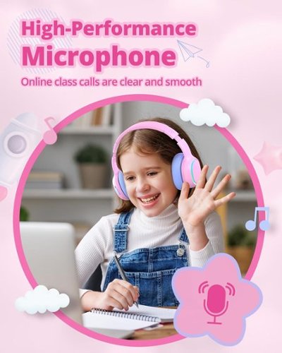 Tronsmart KH03 Kids Headphones, Bluetooth Active Noise Cancelling Wireless Headsets 74/85/93dB Safe Volume LED Lights 70H Playtime - Princess Pink BUY IN EUROPE