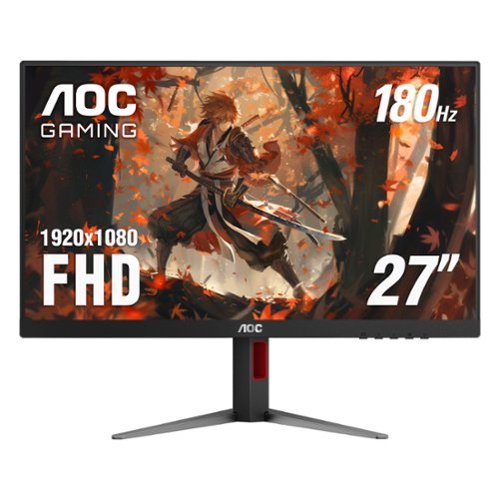 AOC - 27G4 IPS FHD 180Hz 1ms Gaming Monitor - Black/Silver/Red