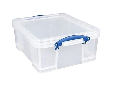 Really Useful Box - 17 Liter Snap Lid Storage Bin, 4/Pack (17LC-PK4C) - Clear