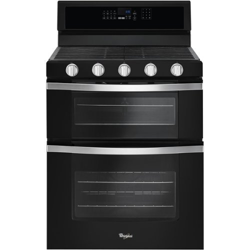 Whirlpool - 6.0 Cu. Ft. Self-Cleaning Freestanding Double Oven Gas Convection Range - Black ice