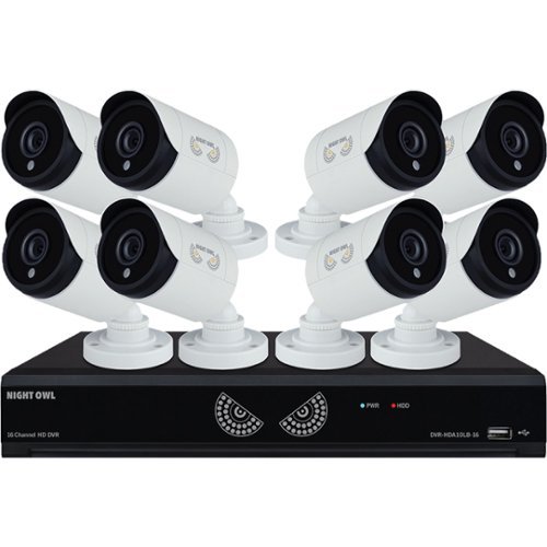 Night Owl - 16-Channel 8-Cameras Indoor/Outdoor Wired 1080p 1TB DVR Security System