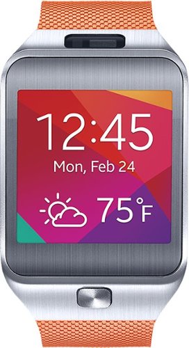  Samsung - Gear 2 Smartwatch 58.4mm Metal - Orange Rubber