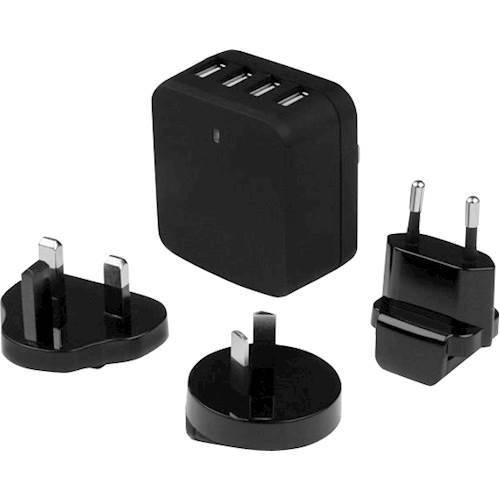 StarTech.com 4-Port USB International Wall Charger - Black INTERNATIONAL SHIPPING