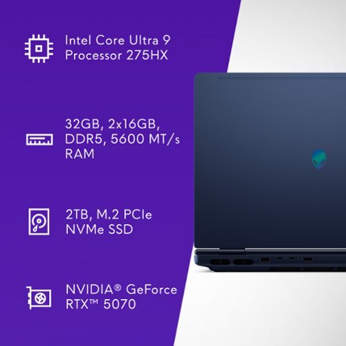 Alienware 16X Aurora 16 240Hz Gaming Laptop QHD+ - Intel Core Ultra 9 275HX with 32GB Memory - NVIDIA GeForce RTX 5070 - 2TB SDD - Blue BUY IN AUSTRALIA