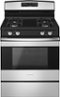 Amana - 5.0 Cu. Ft. Freestanding Gas Range - Black on stainless steel-Front_Standard