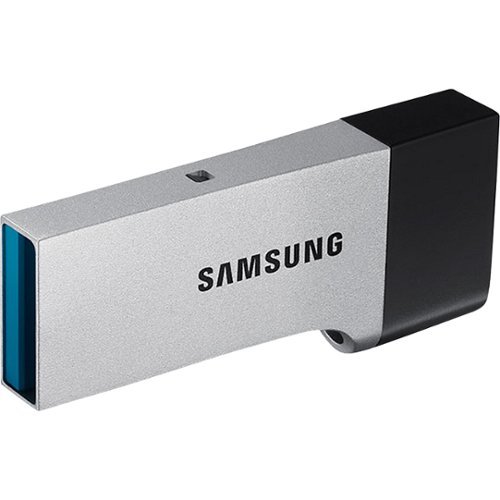  Samsung - DUO 32GB USB 3.0/micro USB Flash Drive - Silver