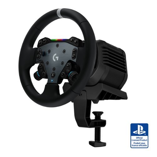 Logitech - RS50 System 3-Piece Sim Racing Steering Wheel Setup - RS50 Wheel base, RS Wheel Hub and RS Round Wheel For PS5/PS4/PC - Black