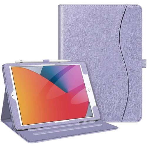 Kitcheniva - Protective Stand Case For iPad 9th 8th 7th Generation 10.2 Inch With Pocket Holder - Lilac Purple-Front_Standard 