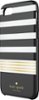 kate spade new york - Protective Hardshell Case for Apple® iPhone® 7 - White/Gold foil/Stripe 2 black-Front_Standard
