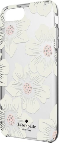 kate spade new york - Protective Hardshell Case for Apple® iPhone® 8 Plus - Cream with Stones/Hollyhock Floral Clear
