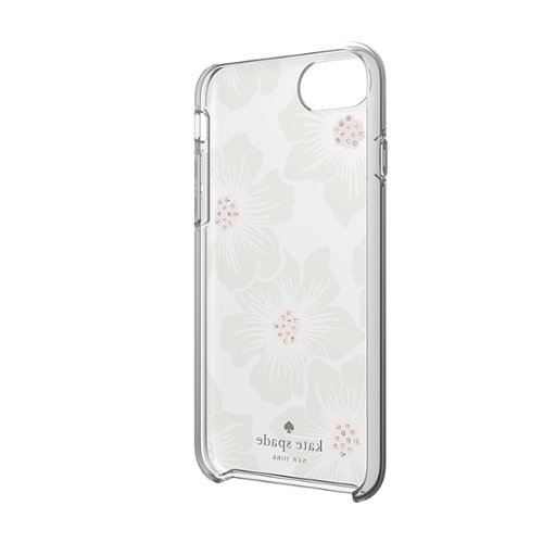 kate spade new york Protective Hardshell Case for Apple iPhone SE (3rd Generation) and iPhone 8/7/6/6s - Hollyhock Floral Clear/Cream with Stones GLOBAL SHIPPING