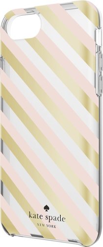  kate spade new york - Protective Hardshell Case for Apple® iPhone® 7 - Clear/Gold foil/Diagonal stripe blush