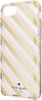 kate spade new york - Protective Hardshell Case for Apple® iPhone® 7 - Clear/Gold foil/Diagonal stripe blush-Front_Standard