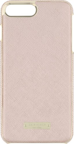 kate spade new york Wrap Case for Apple iPhone 8 Plus - Saffiano Rose Gold/Gold Logo Plate WORLDWIDE DELIVERY