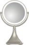 iHome - 9" Double-sided Vanity Mirror with Built in Bluetooth Speaker - Silver nickel-Angle_Standard