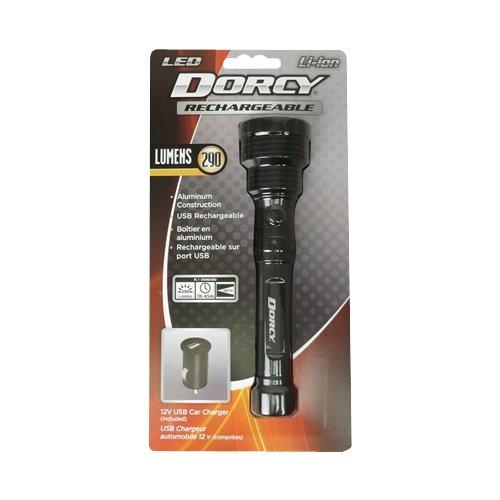 dorcy 12v rechargeable flashlight 120-Lumen Weather Resistant LED with Non-Slip Grip and Nylon Lanyard, Assorted Colors (41-2958) The 1000 Lumen Ultra Series USB rechargeable LED flashlight features an intense beam of light that projects an output of 215 m Dorcy Ultra HD 1000 Lumen