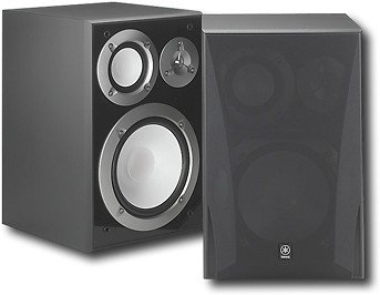 Yamaha - 8" 3-Way Bookshelf Speakers (pair) - Black