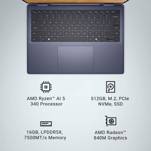 Dell Plus 2-in-1 14 FHD+ Touch Screen Laptop - AMD Ryzen AI 5 340 Copilot+ PC with 16GB Memory - 512GB SSD - Midnight Blue BUY IN DUBAI