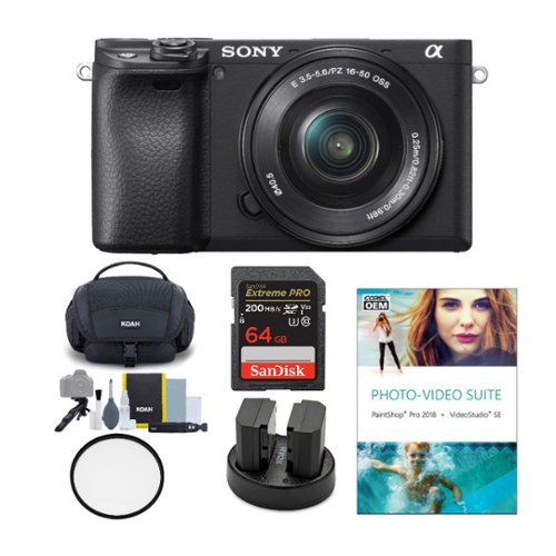 Sony - Alpha a6400 Essentials Bundle - Black-Front_Standard 
