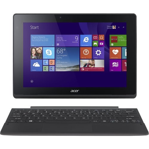 Acer - Aspire Switch 10 E 2-in-1 10.1" Touch-Screen Laptop - Intel Atom x5 - 2GB Memory - 64GB eMMC Flash Memory - Gray, black-Front_Standard 