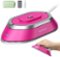 Newbealer - Dual Voltage Travel Iron,Mini Dry Iron for Clothes,302℉ Non-Stick Ceramic Soleplate, 0.8lbs Ultra-Lightweight - Hot Pink-Front_Standard