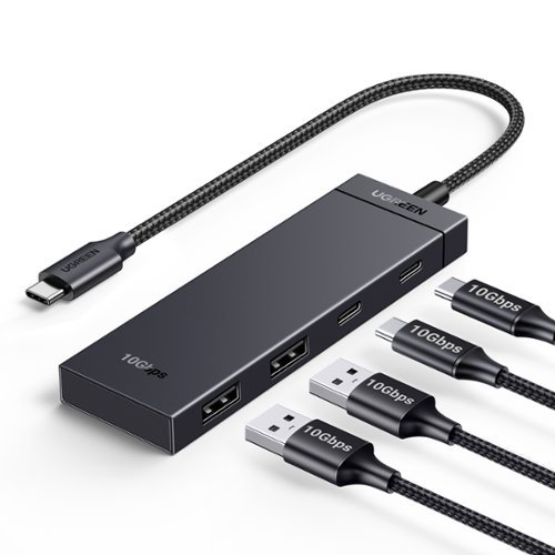  UGREEN - USB-C Hub, 4 Ports 10Gbps USB-C 3.2 Adapter (2 USB-C 3.2 + 2 USB-A 3.2), for MacBook, PC, Laptops - Black