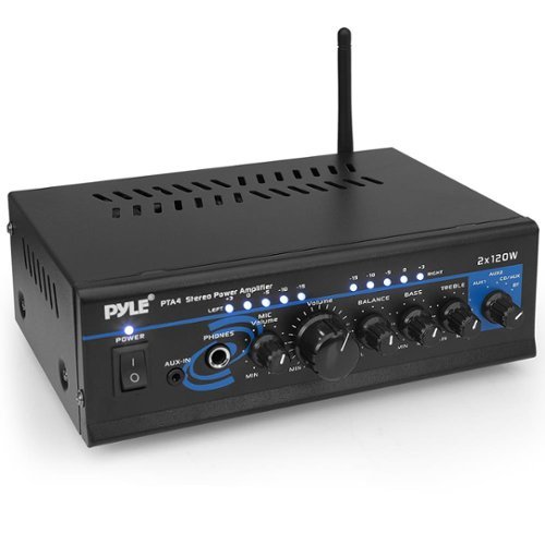 Pyle - Mini Stereo Power Amplifier - Black-Front_Standard 