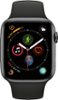 Apple Watch Series 4 (GPS) 44mm Space Gray Aluminum Case with Black Sport Band - Space Gray-Front_Standard 