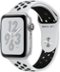 Apple Watch Nike+ Series 4 (GPS) 44mm Silver Aluminum Case with Pure Platinum/Black Nike Sport Band - Silver Aluminum - (2015)-Left_Standard