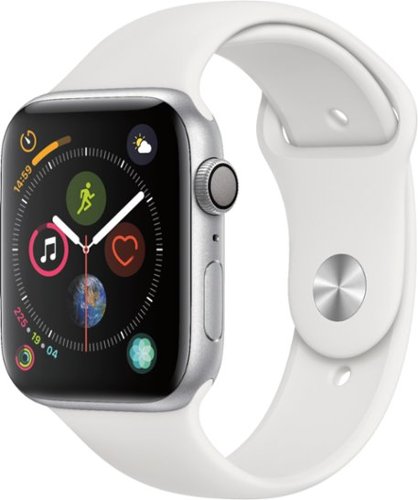  Apple Watch Series 4 (GPS) 44mm Silver Aluminum Case with White Sport Band