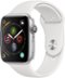 Apple Watch Series 4 (GPS) 44mm Silver Aluminum Case with White Sport Band - Silver Aluminum - (2018)-Left_Standard