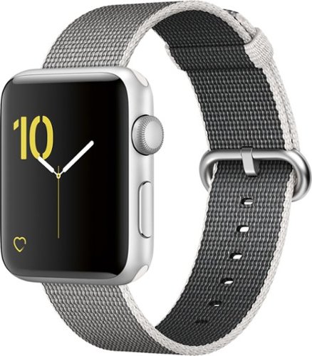  Apple Watch Series 2 42mm Silver Aluminum Case Pearl Woven Nylon Band - Silver Aluminum