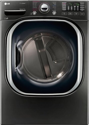  LG - 7.4 Cu. Ft. Stackable Electric Dryer with Steam and Sensor Dry - Black stainless steel