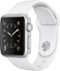 Apple Watch Series 1 38mm Silver Aluminum Case White Sport Band - Silver Aluminum - (2016)-Front_Standard