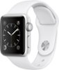 Apple Watch Series 2 38mm Silver Aluminum Case White Sport Band - Silver Aluminum - (2016)-Front_Standard