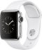 Apple Watch Series 2 38mm Stainless Steel Case White Sport Band - Stainless Steel - (2016)-Front_Standard