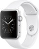 Apple Watch Series 2 42mm Silver Aluminum Case White Sport Band - Silver Aluminum - (2016)-Front_Standard