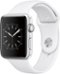 Apple Watch Series 2 42mm Silver Aluminum Case White Sport Band - Silver Aluminum - (2016)-Front_Standard