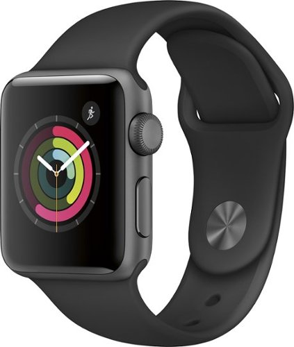 Apple Watch Series 2 38mm Space Gray Aluminum Case Black Sport Band - Space Gray Aluminum