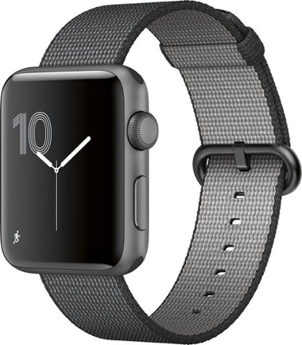  Apple Watch Series 2 42mm Space Gray Aluminum Case Black Woven Nylon Band - Space Gray Aluminum