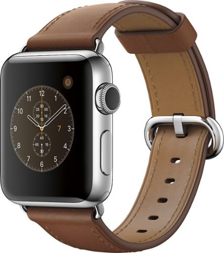  Apple Watch Series 2 38mm Stainless Steel Case Saddle Brown Classic Buckle Band - Stainless Steel - (2016)