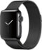 Apple Watch Series 2 38mm Space Black Stainless Steel Case Space Black Milanese Loop Band - Space Black Stainless Steel - (2016)-Front_Standard