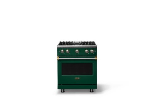 Viking - 30 in. Wide Pro 5 Series 4.0 Cu. Ft. Freestanding Sealed 4 Burner Gas Convection Range - Ivy/Brushed Brass - Ivy