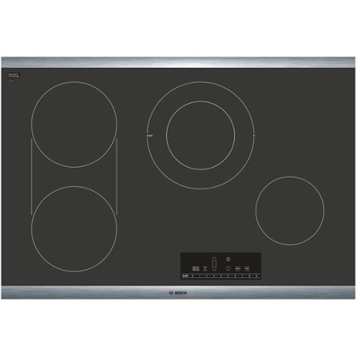 Bosch - 800 Series 30" Built-In Electric Cooktop with 4 elements and Stainless Steel Frame - Black/silver