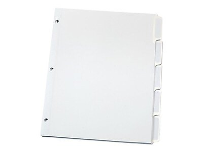 Oxford - Print & Apply Label Paper Dividers, 5-Tab, 25 Sets/Box - White-Front_Standard 