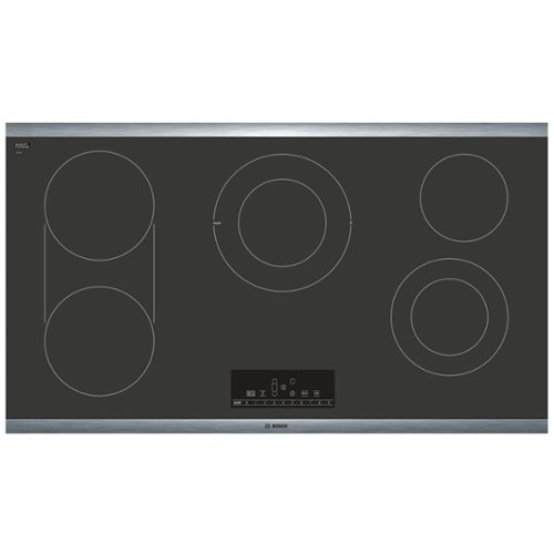 Bosch - 800 Series 36" Built-In Electric Cooktop with 5 elements and Stainless Steel Frame - Black/silver