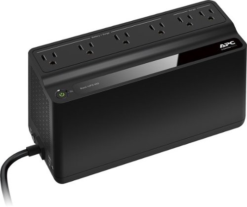 APC - Back-UPS 450VA 6-Outlet Battery Back-Up and Surge Protector - Black