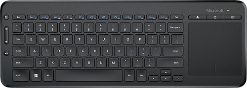  Microsoft - All-In-One Media Wireless Keyboard with Track Pad - Black